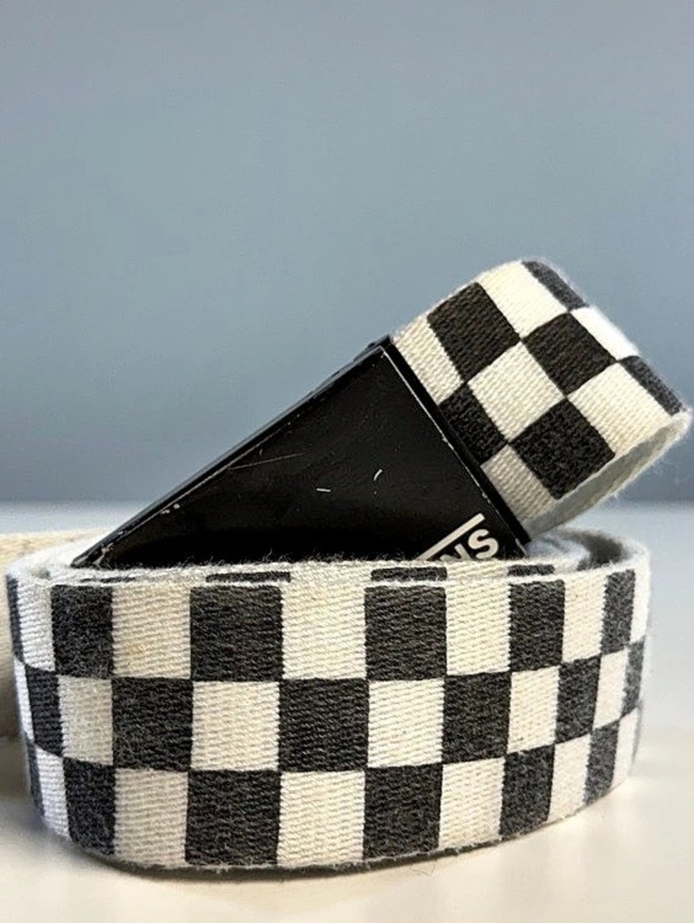 Vans Checkerboard Deppster II Web Belt Checkered Canvas Belt in Black & White